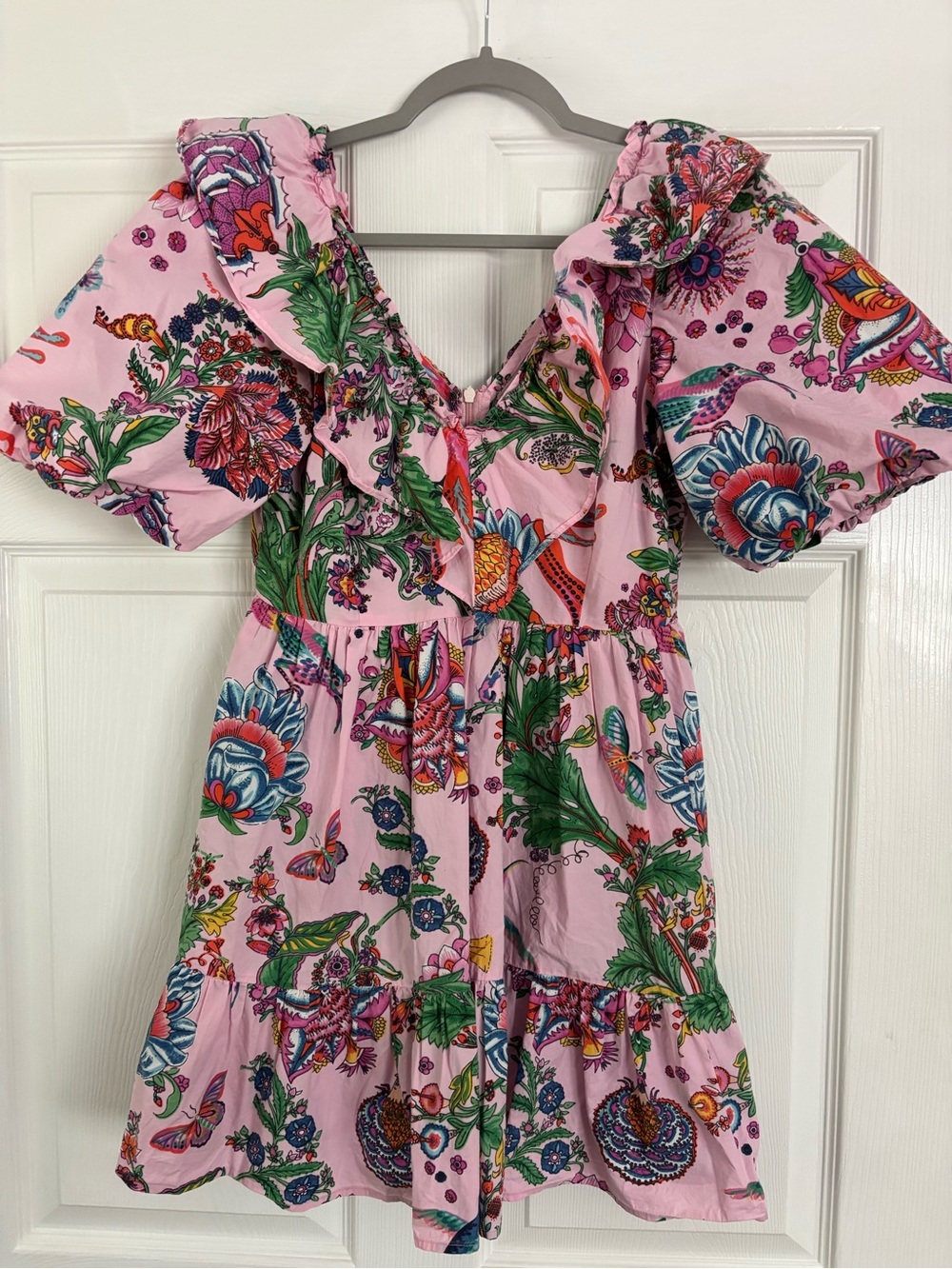 Banjanan Pink Floral Ruffle Mini Dress